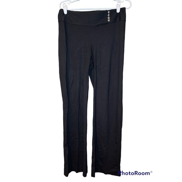 Alfani Petite Black Button Detail Pull On Dress Pants Trousers Slacks Size 8P - Picture 1 of 7